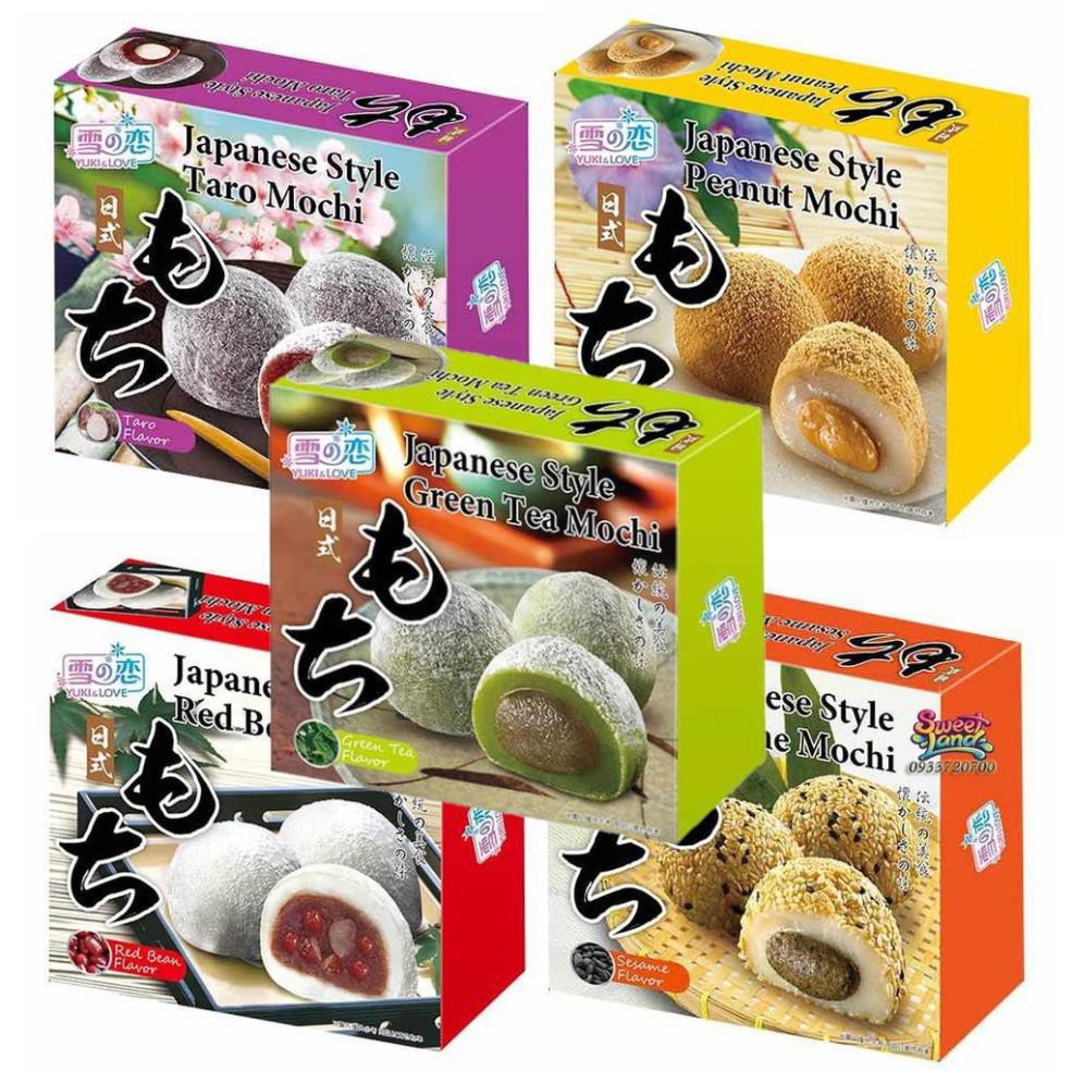 BÁNH MOCHI YUKI &amp; LOVE 140g (vị khoai môn, trà xanh, đậu đỏ, mè, đậu phộng)