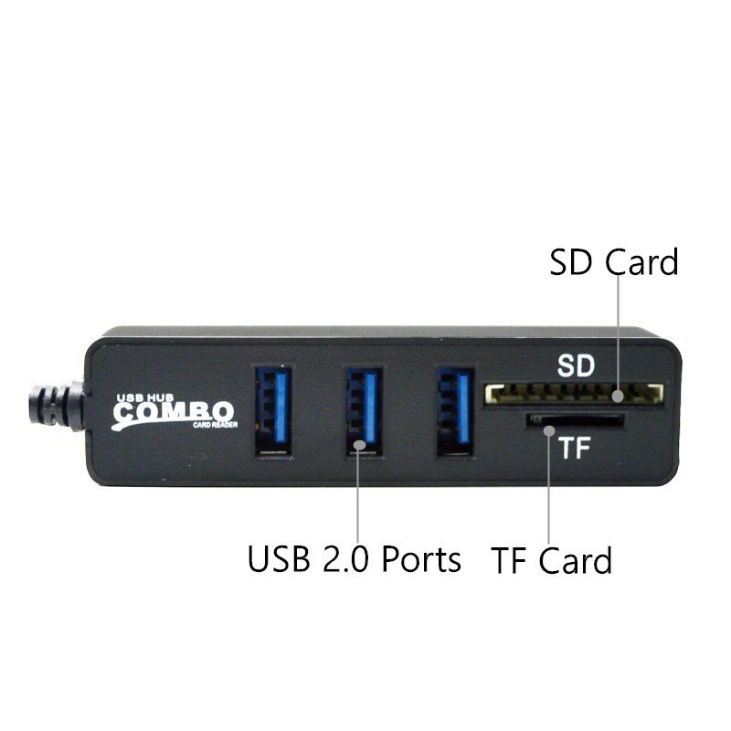 Bộ Chia Combo Hub USB 3 Cổng Khe Đọc Thẻ Nhớ Đa Năng