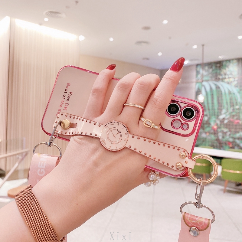 Ốp Lưng Họa Tiết Đồng Hồ Kèm Dây Đeo Tay Cho Oppo Reno 5z 5pro 4z 4 3 2f A12 A12E A7 A5S A3S | BigBuy360 - bigbuy360.vn