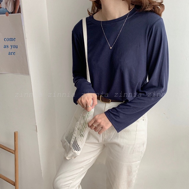 Made by zinnia- áo pull trơn xẻ vạt