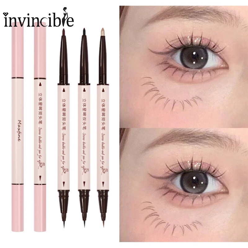 Bút Kẻ Mắt / Kẻ Mày Hai Đầu Lâu Trôi Chống Thấm Nước Tự Nhiên Không Phai Màu Chống Thấm Mồ Hôi