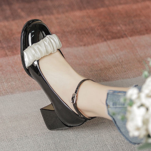 Giày Cao Gót Da Đế Dày Thanh Lịch Hợp Thời Trang Cho Nữ