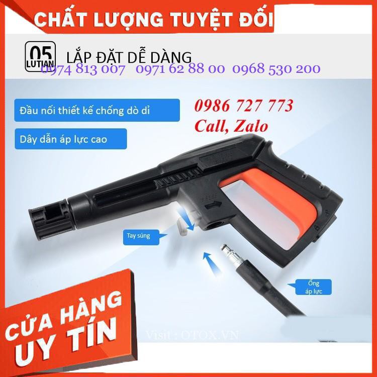 Máy rửa xe Lutian 1400W, máy xịt rửa có bình phun bọt tuyết Giá cực Rẻ