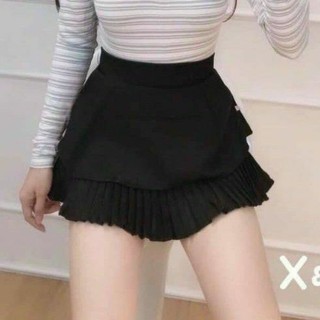 chân váy dập li 2 tầng (ảnh chụp thật)