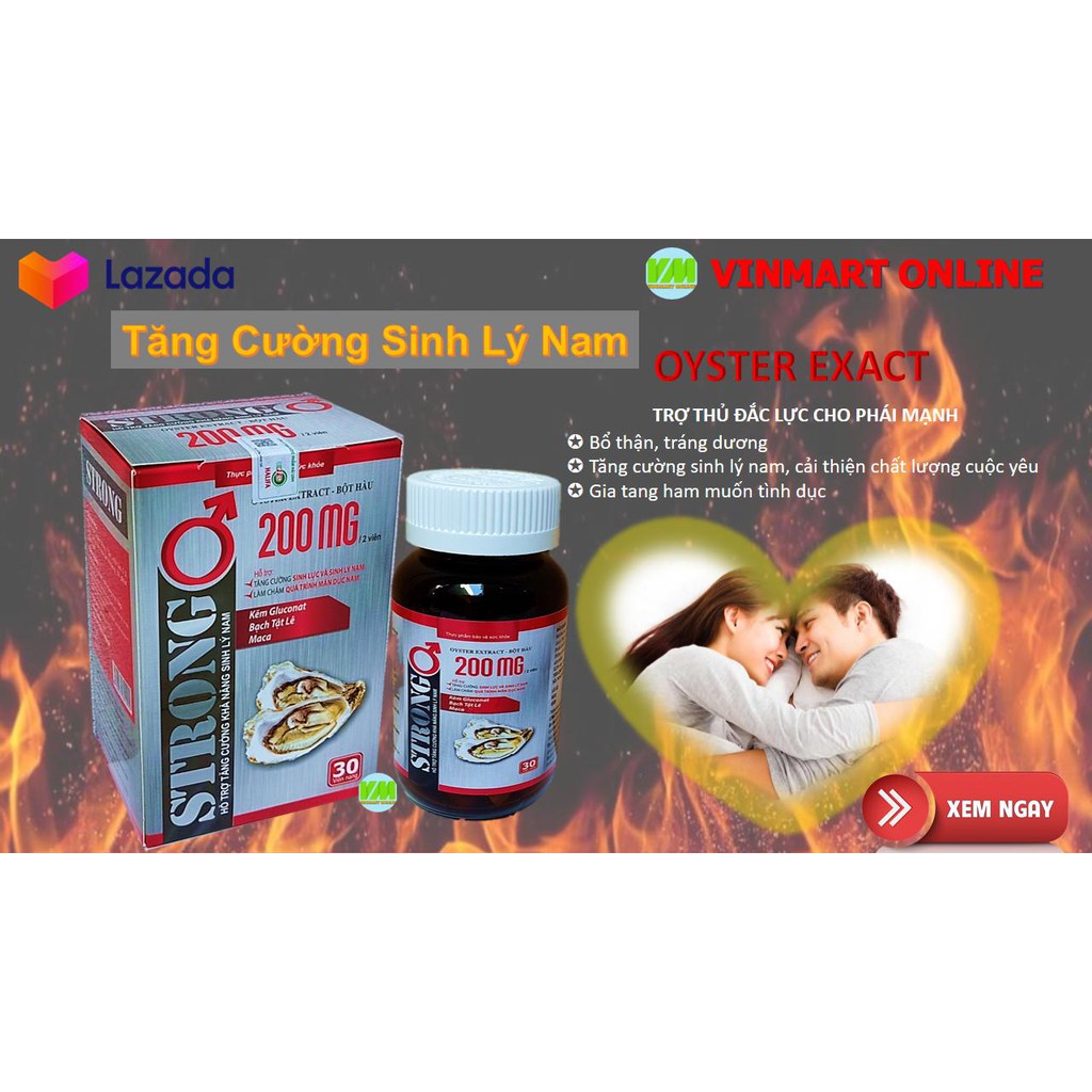Hàu Biển Strong Oyster Extract - Bổ Thận, Tráng Dương, Tăng Cường Sinh Lý-Hộp 30 Viên