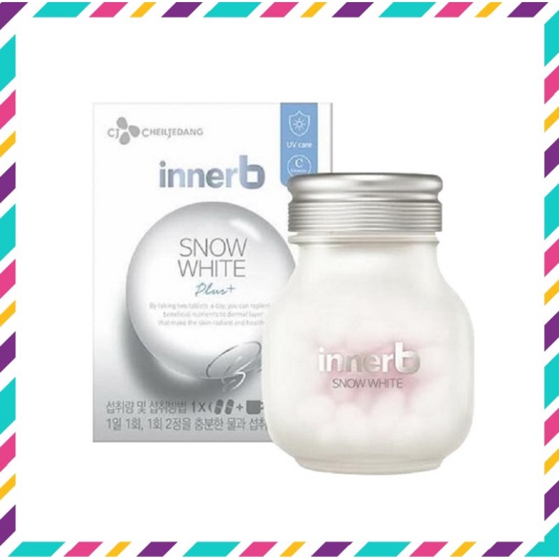 Viên Cấp Nước Dưỡng Trắng Da Chống Nắng Innerb Snow White Hàn Quốc, Hộp 70 Viên, Giúp Da Ẩm Mịn Tươi Sáng