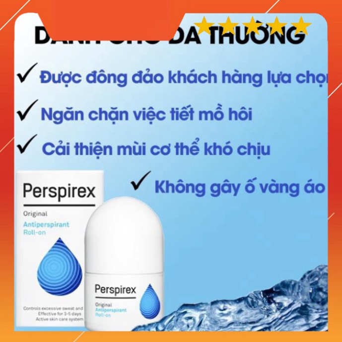 Lăn khử mùi Perspirex Antiperspirant Roll-On hỗ trợ đặc trị mùi hiệu quả 20ml