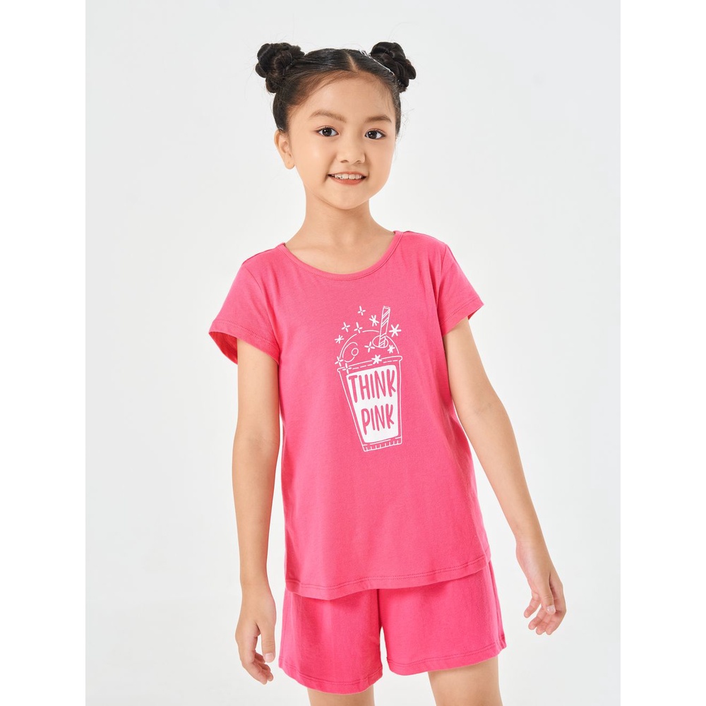 Bộ quần áo bé gái CANIFA 100% cotton áo cộc tay quần short cho bé 2 tuổi đến 14 tuổi - 1LS22S002
