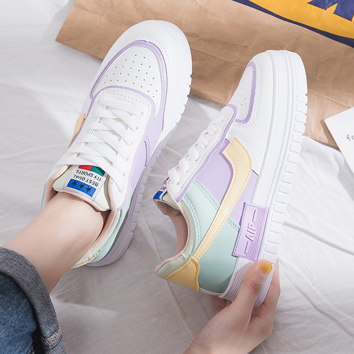 [Mã FASHIONXANH44 giảm 10% tối đa 30k đơn từ 99k] Giày nữ sneaker 2021, giày thể thao nữ da pu cao cấp BM014 | BigBuy360 - bigbuy360.vn