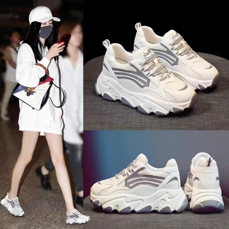 Giầy Nữ 👟FREESHIP👟 Mã giảm giá [GIAY THE THAO] Giày sneaker đế độn phản quang cực cá tính bibi