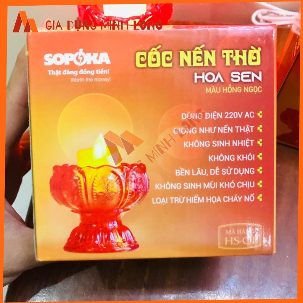 Cốc nến thờ hoa sen, cốc nến thờ led có ngọn lửa giả sinh động