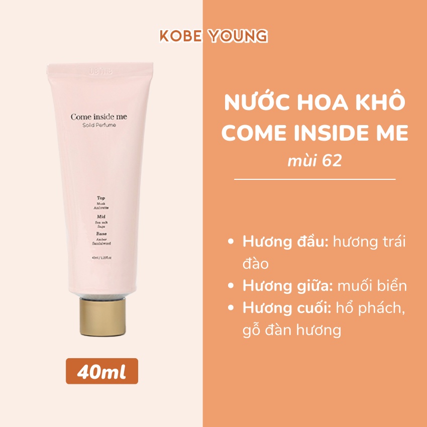 Nước Hoa Khô Come Inside Me 62 Nước Hoa Khô Thuần Chay Hương Đào Ngọt - BABICOS