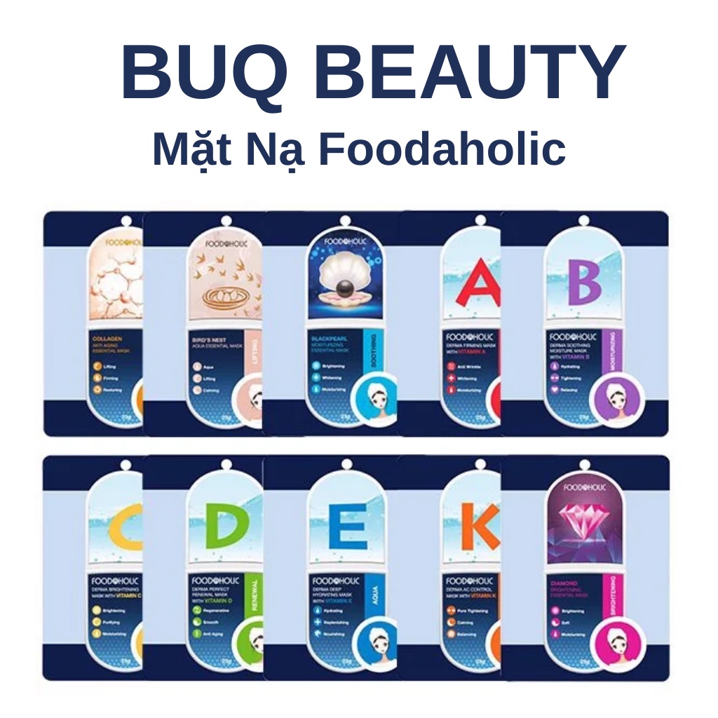 Mặt nạ giấy dưỡng da Hàn Quốc Foodaholic Essential Mask 23g Bổ Sung Vitamin Và Dưỡng Chất Chính Hãng