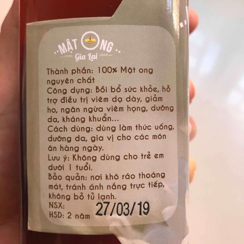 2 chai mật ong Gia Lai hoa cafe nguyên chất.