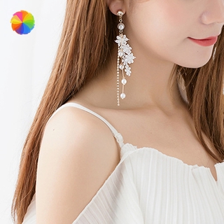 Hoa Tai Dáng Dài Phối Tua Rua Phong Cách Boho Dành Cho Nữ