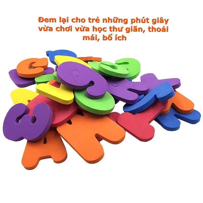 Đồ chơi nhà tắm trẻ em - Bộ chữ cái tiếng Anh và số đếm thông minh bằng xốp - DOZKIDZ