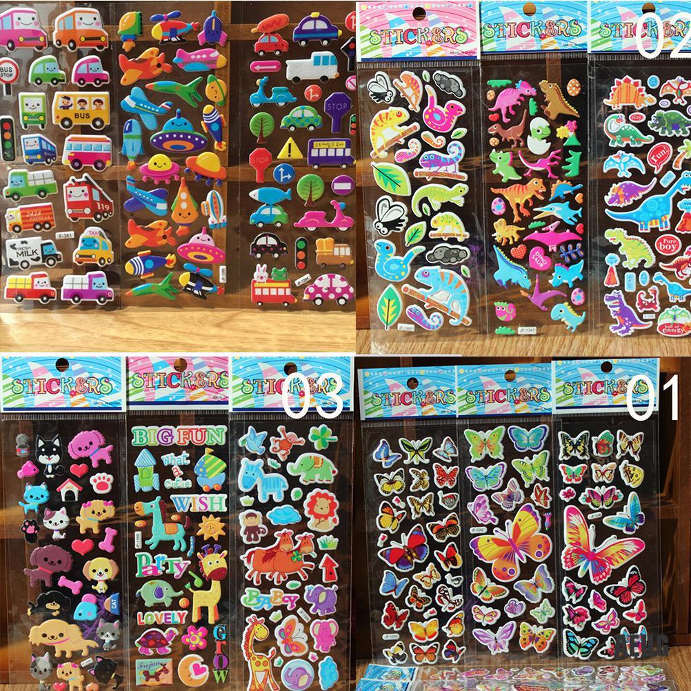Bộ 10 Miếng Dán 3d Họa Tiết Hoạt Hình Cho Bé