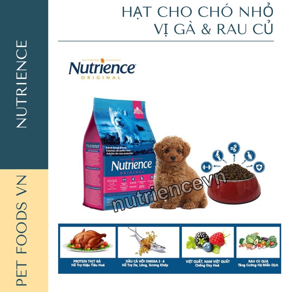 Hạt cho chó cỡ nhỏ NUTRIENCE Original Small Breed 2,5kg vị Gà &amp; Rau củ