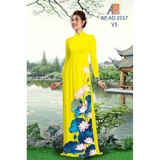 Vải áo dài in hình hoa sen