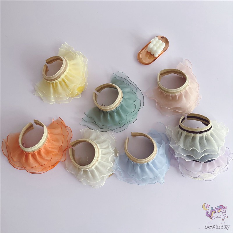 Mũ có vành phối lưới dễ thương cho bé gái