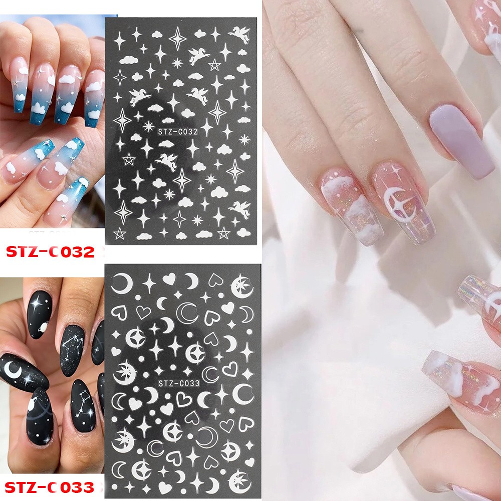 Nhãn Dán Trang Trí Móng Tay Họa Tiết Đường Kẻ Sọc 3D DIY Bằng Lá Kim Loại