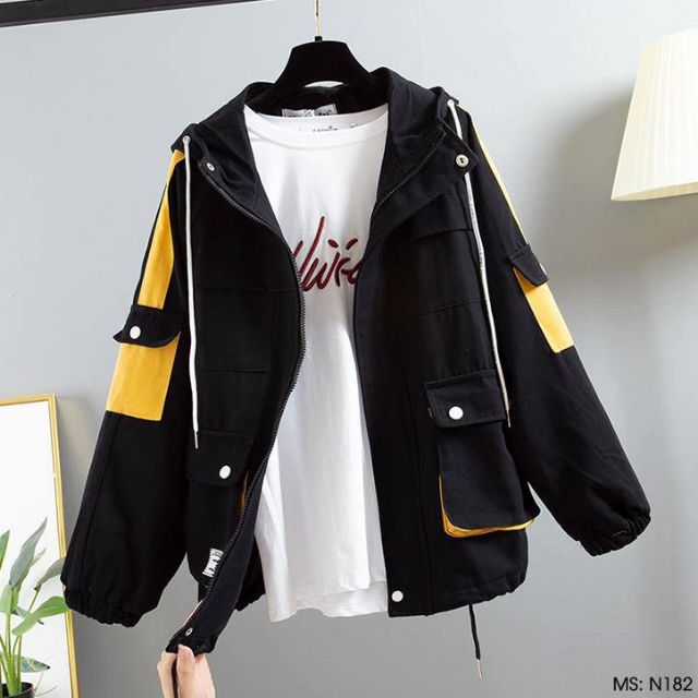 ÁO KHOÁC KAKI - ÁO JACKET BOMBER PHỐI 6 TÚI