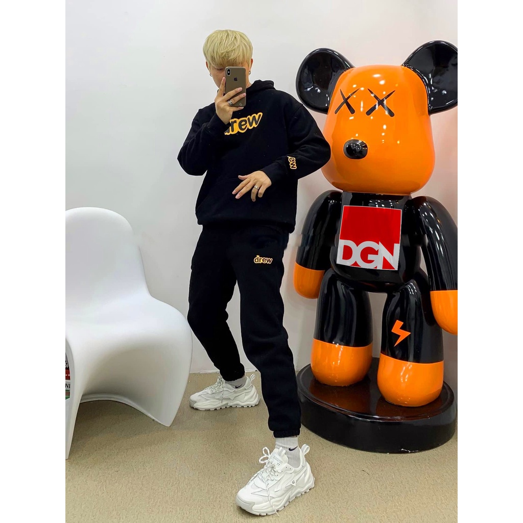 set áo quần đơn giản, combo DREW nỉ bông