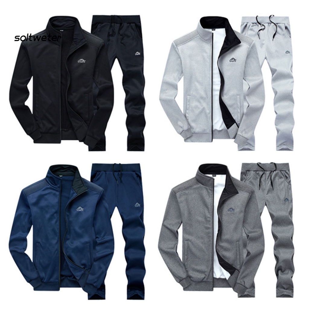 Bộ Đồ Thể Thao Áo Khoác Cổ Tay Gân Lưng Thun Phối Túi Thoáng Khí Phong Cách Đường Phố