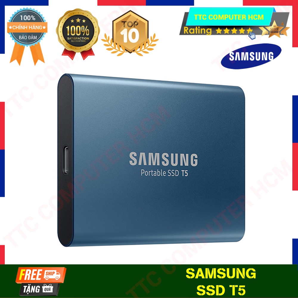 SAMSUNG T5 | Ổ cứng di động Portable SSD Samsung T5 500GB - USB 3.1 Gen 2 MU-PA500B/AM - HÀNG CHÍNH HÃNG