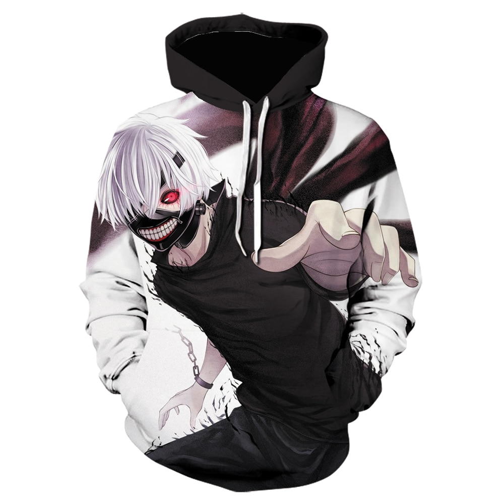 Áo Hoodie Họa Tiết Tokyo Ghoul Kaneki Ken 3d Vui Nhộn Thời Trang Mùa Đông 2021