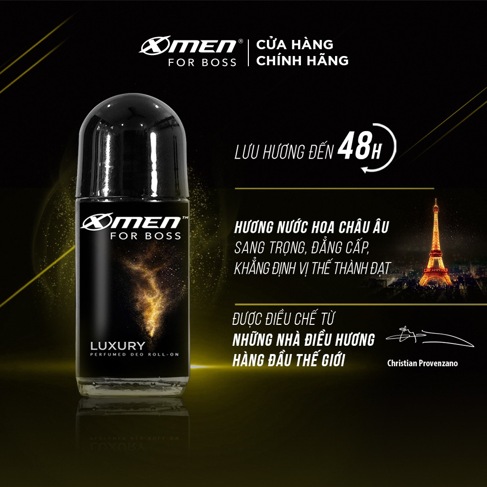 Combo XMen For Boss trọn bộ mùi hương Luxury(49ml+650g+150ml+70g+50ml+180g)