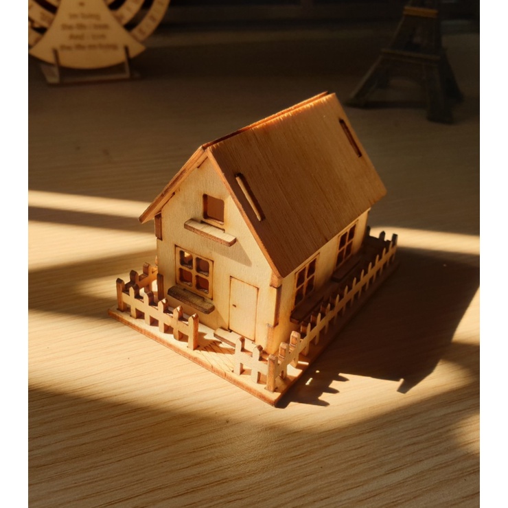 Nhà gỗ mini trang trí bàn học, góc làm việc, văn phòng siêu đẹp