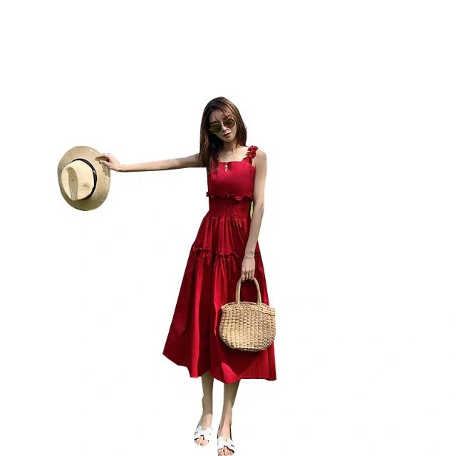 Thanh lý xả kho Đầm maxi hai dây bãi biển | BigBuy360 - bigbuy360.vn