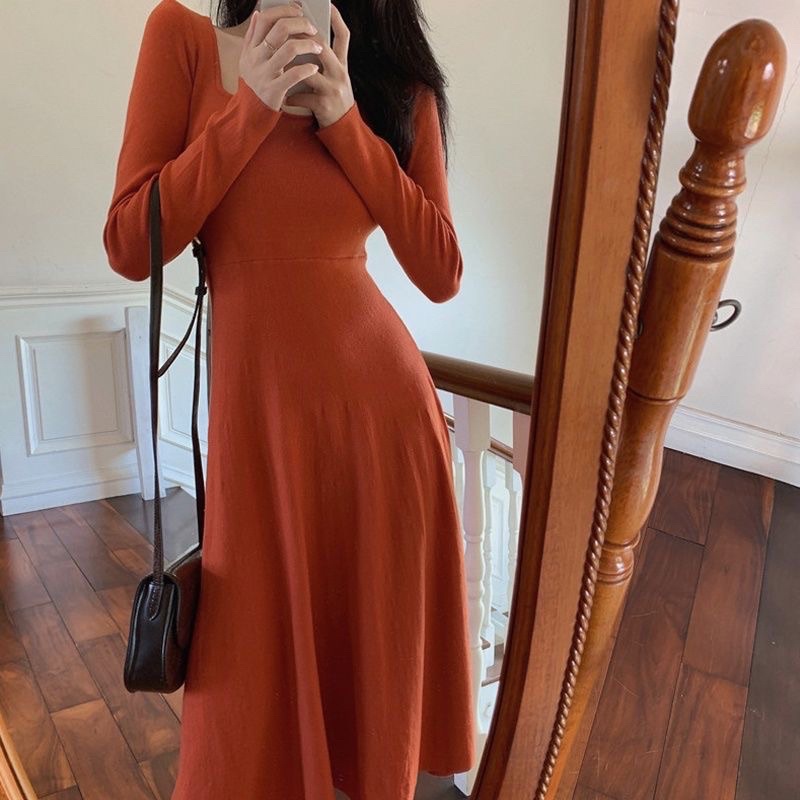 Váy Len Dệt Kim Phong Cách Hepburn Thời Trang Quảng Châu