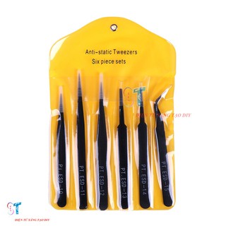 Combo 6 nhíp kẹp, nhíp gắp chống tĩnh điện pt.esd10 - 15