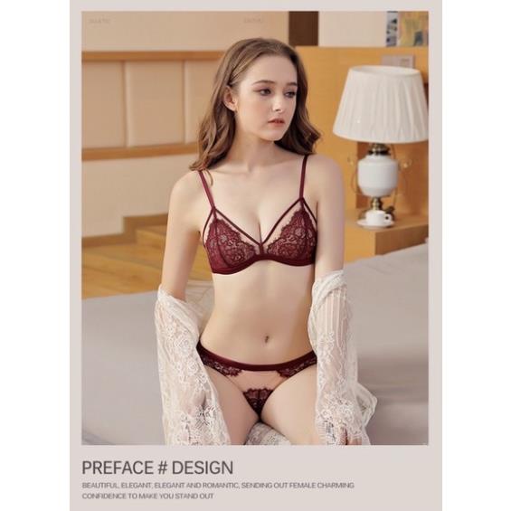 Bộ Đồ Lót Ren Lưới Không Gọng Mềm Mại Sexy 677
