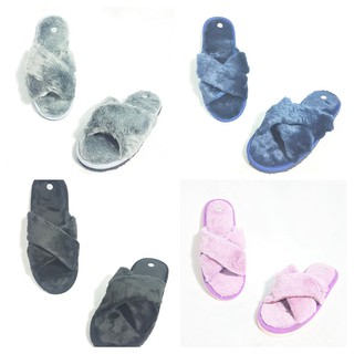 Dép đi trong nhà Quai Chéo Lông Thú Xù Mềm Mại ( Easy Life Slippers )