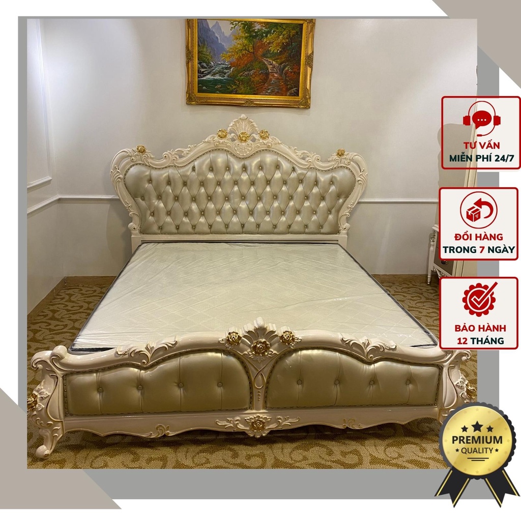 Giường ngủ hoàng gia phong cách tân cổ điển BED-612-KEM