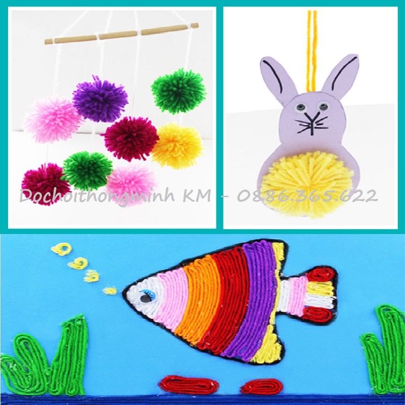 Cuộn len cotton sữa 4 sợi dùng làm đồ chơi thủ công kiểu Hàn Quốc
