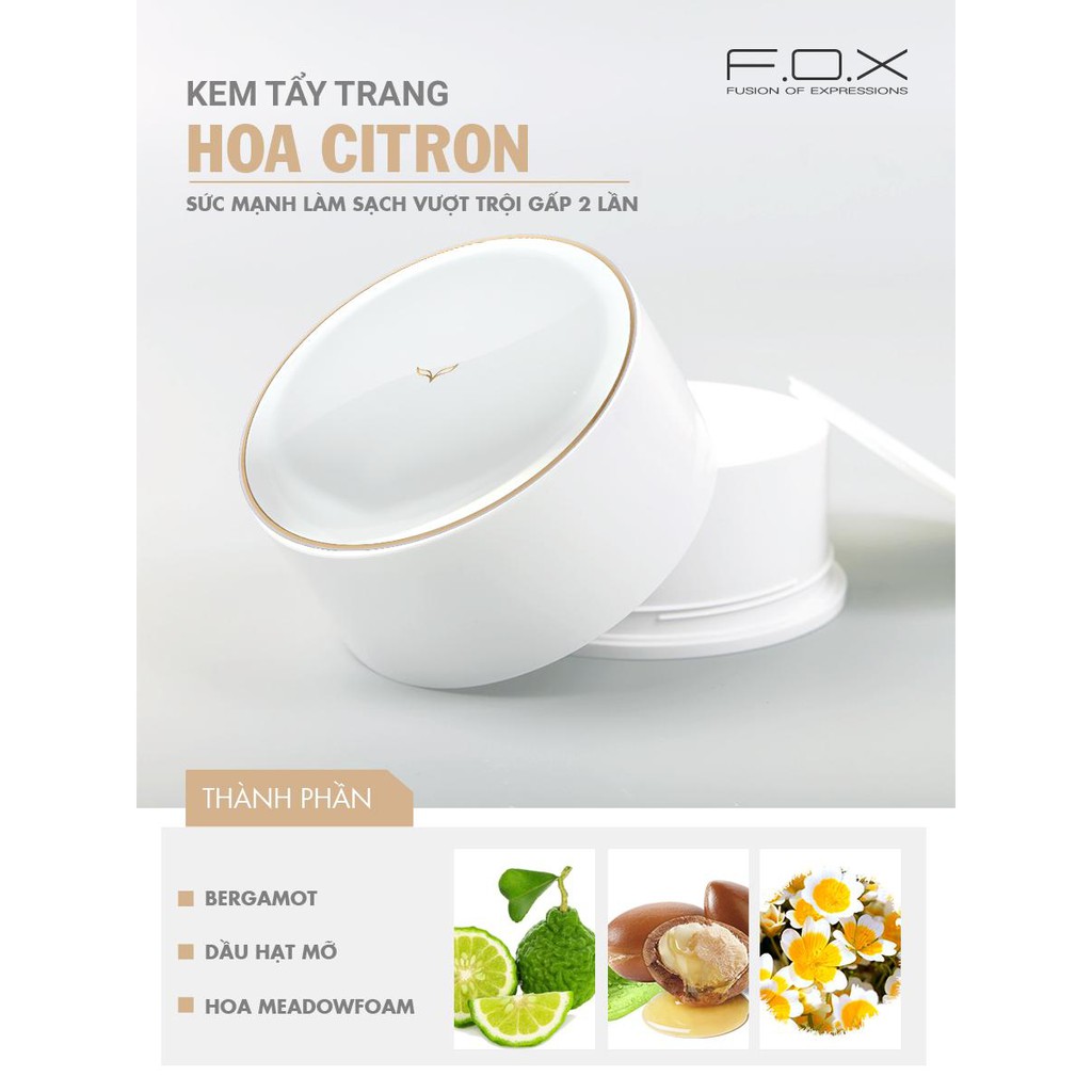 Kem Tẩy Trang F.O.X Makeup Remover Cream Hoa Citron 150ml
