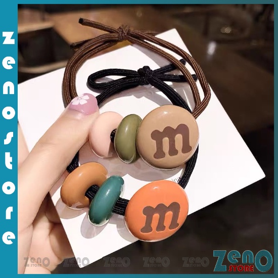 Set 5 dây buộc tóc chữ M, Dây Cột Tóc, Chun Buộc Tóc Nhiều Màu PT31