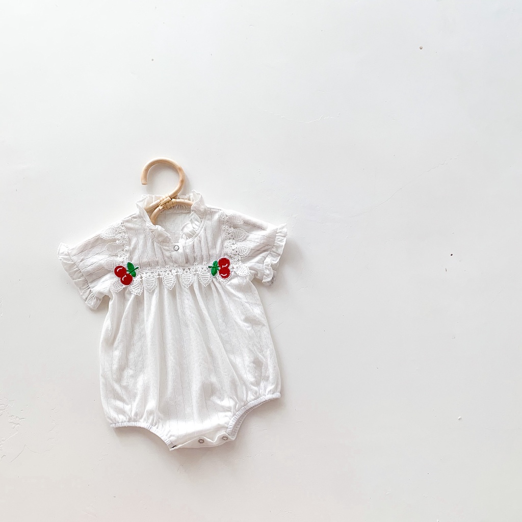 Đồ Áo Liền Quần Phối Ren Cho Bé Mới Sinh