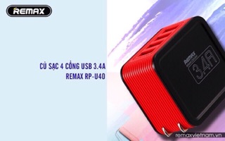 Củ sạc 4 cổng USB 3.4A REMAX RP-U40