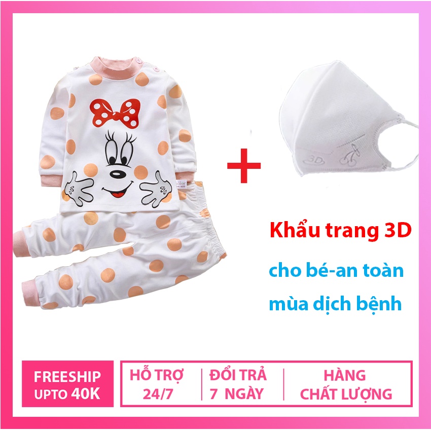 Bồ quần áo dài tay thu đông cho bé trai và bé gái, loại vải cotton sợi bông dai dày mịn đẹp,K04, so so nice