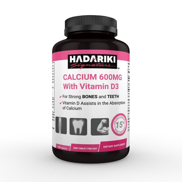 Hadariki Calcium 600mg With Vitamin D3 hỗ trợ xương khớp (Chai 150 viên)