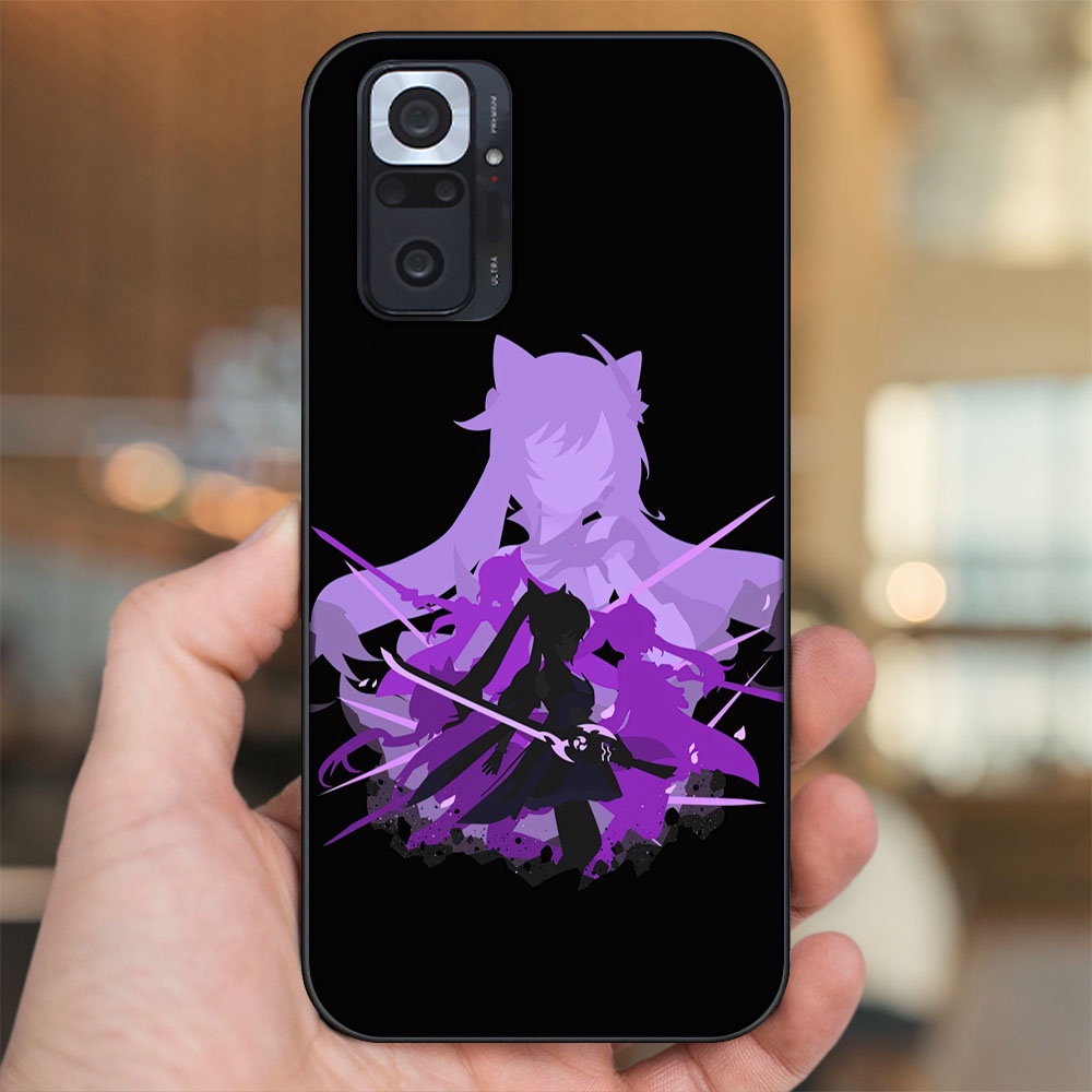 Ốp lưng Xiaomi Redmi Note 10 Pro viền đen in hình Keqing Genshin Impact