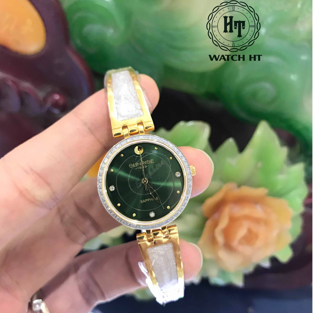 Đồng hồ nữ SUNRISE 9957SA Đính đá sang trọng Kính Sapphire chống xước chống nước tuyệt đối | BigBuy360 - bigbuy360.vn