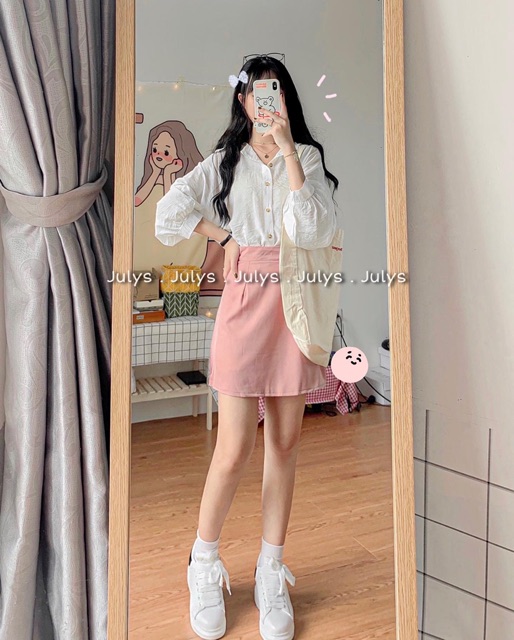 [Mã WASKT304 giảm 15% tối đa 30K đơn 99K] Sơ mi cổ tròn tay bồng (ảnh thật tự chụp kèm video cận cảnh) | BigBuy360 - bigbuy360.vn