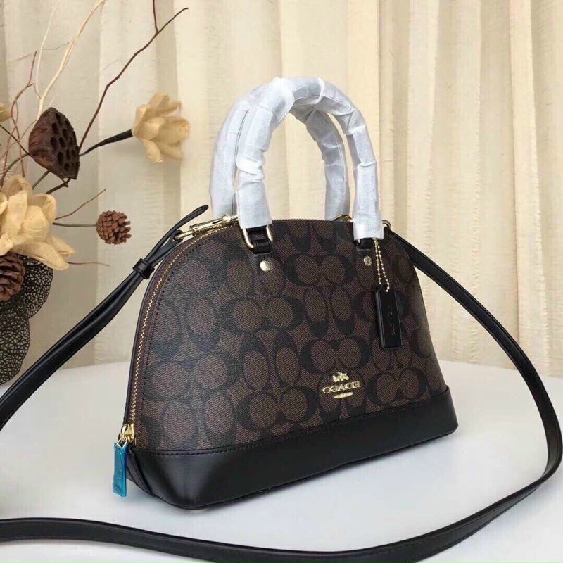 Túi hến Coach dark brown