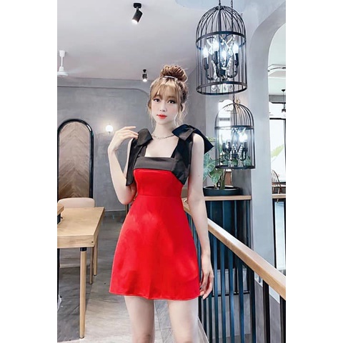 Váy umi phối buộc nơ vai | BigBuy360 - bigbuy360.vn